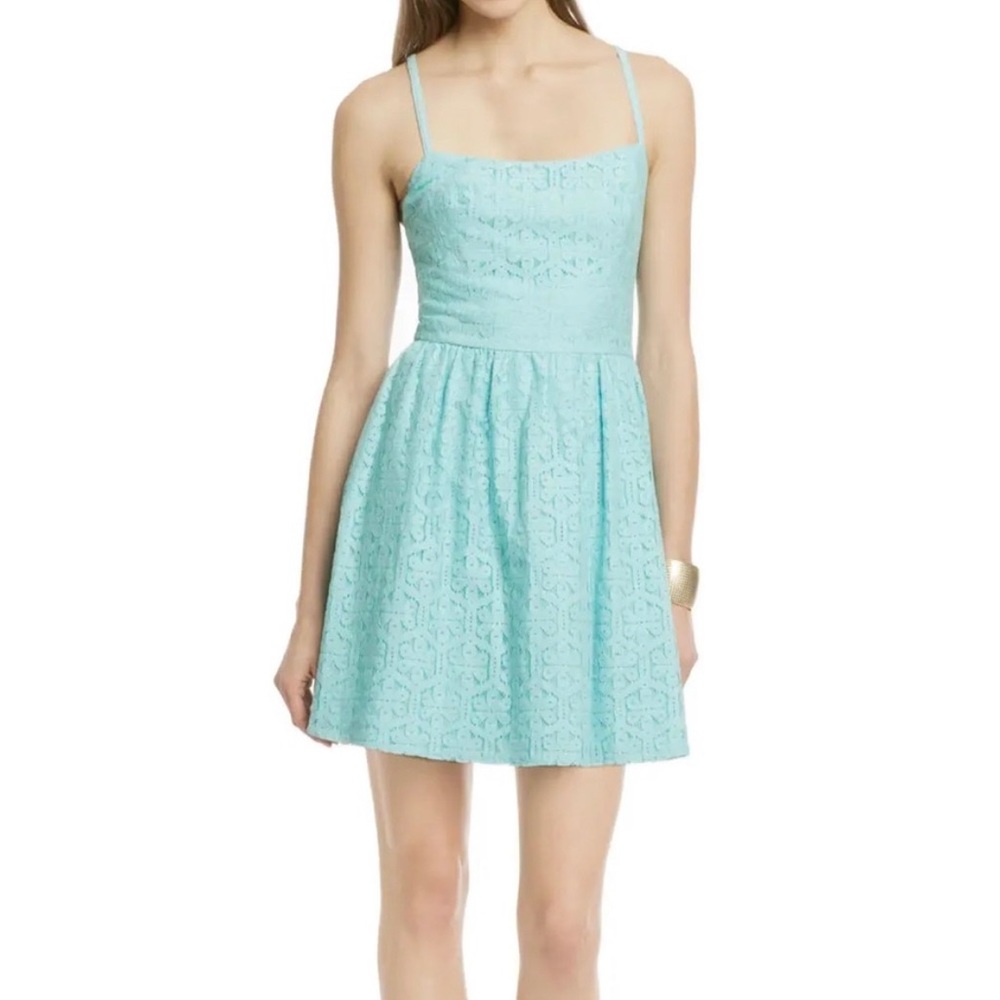 LILLY PULITZER Tiffany Blue Elisse Eyelet Lace Dress